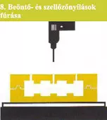 beöntő és szellőző nyílások fúrása